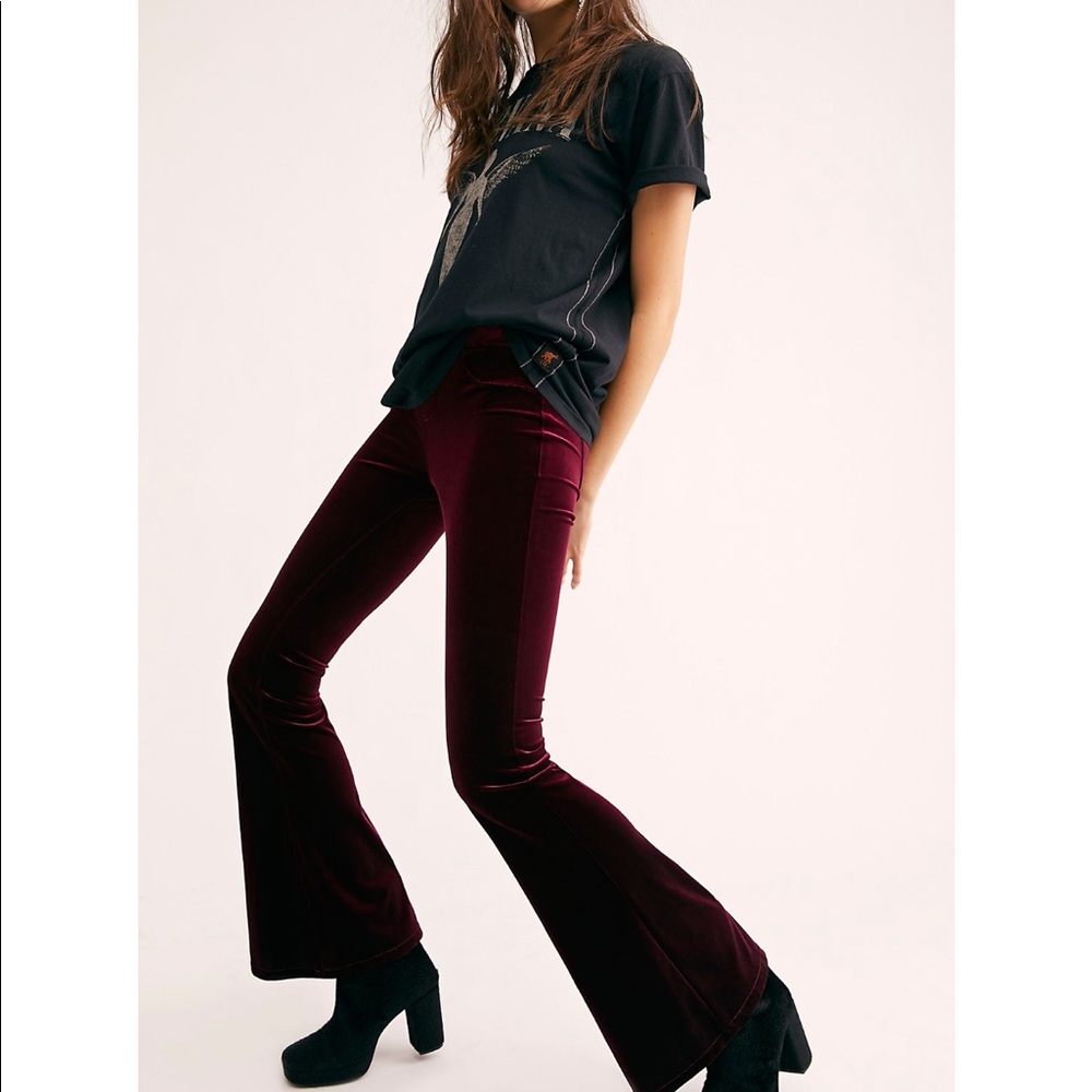 Free People Blank NYC velvet pull on flare pants